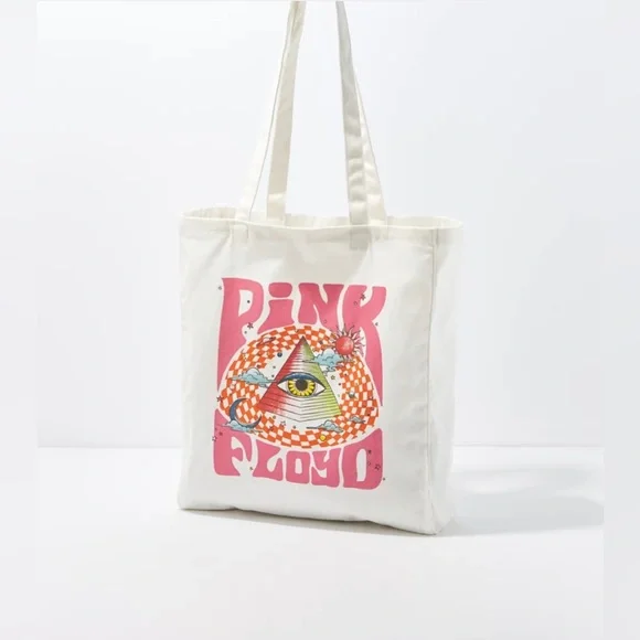 💞 Host Pick!! NWT Pink Floyd Canvas White Tote Bag ae American Eagle - Picture 3 of 3